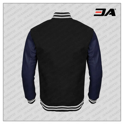 Black Wool Letterman Jacket