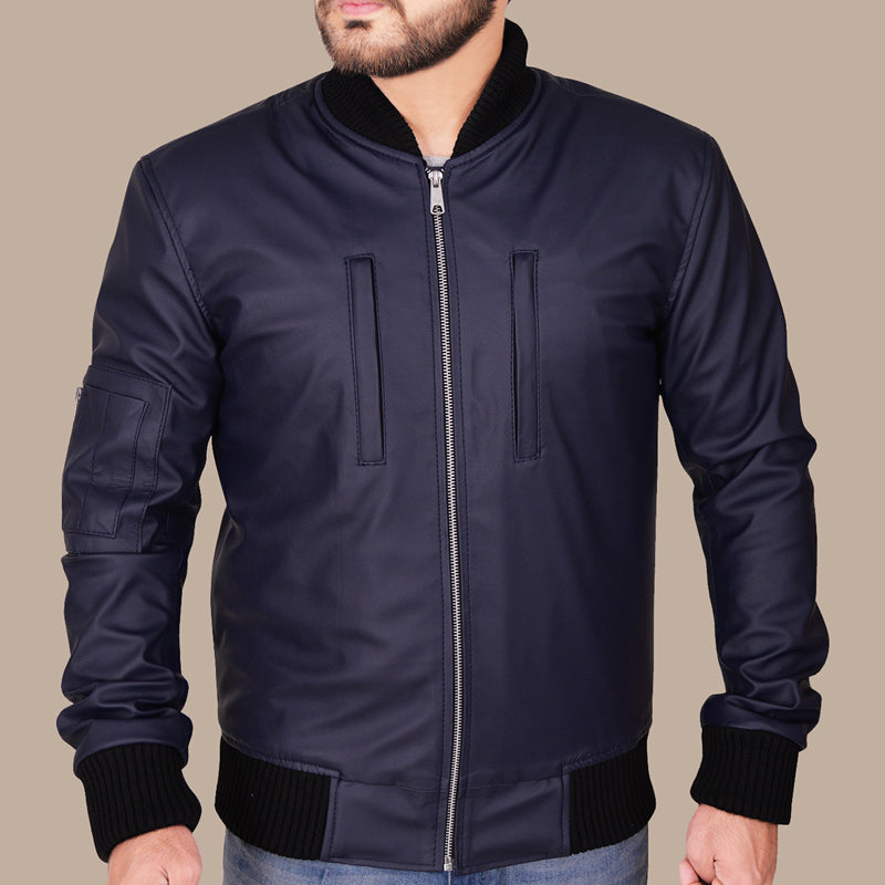 navy blue varsity jacket for men