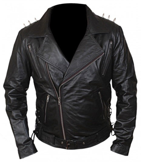 Ghost Rider Nicholas Cage Motorcycle Motorbike Biker Jacket With Metal Spikes - 3amoto shop