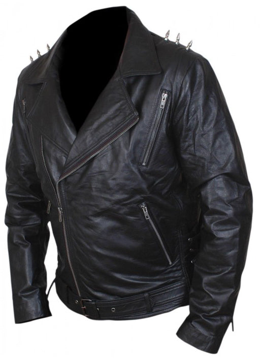Ghost Rider Nicholas Cage Motorcycle Motorbike Biker Jacket With Metal