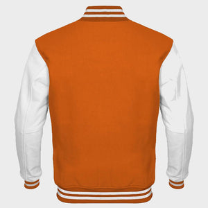 Orange And White Varsity Jacket Womens for sale