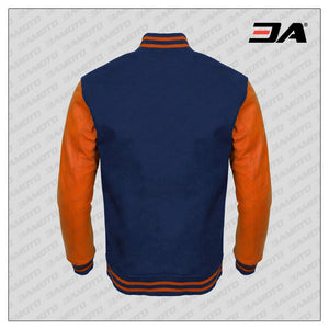 blue wool letterman jacket