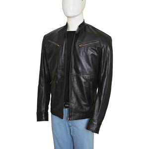 plain men leather jacket