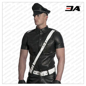 police leather shirt
