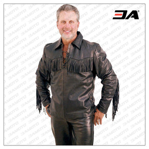 Fringe Leather Shirt for Men