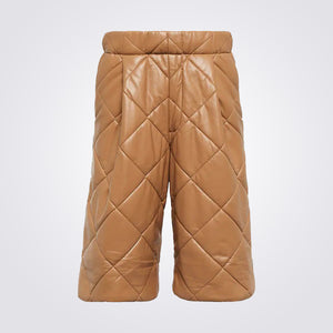 Quilted Leather Shorts For Men