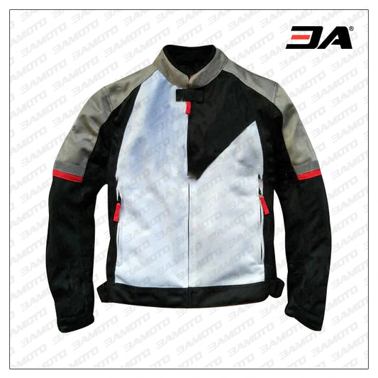 Racing Black And White Motorcycle Jacket - 3amoto shop