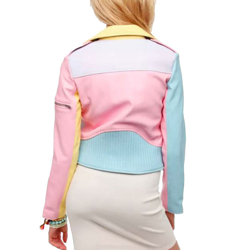 rainbow pastel leather jacket