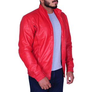 red biker jacket