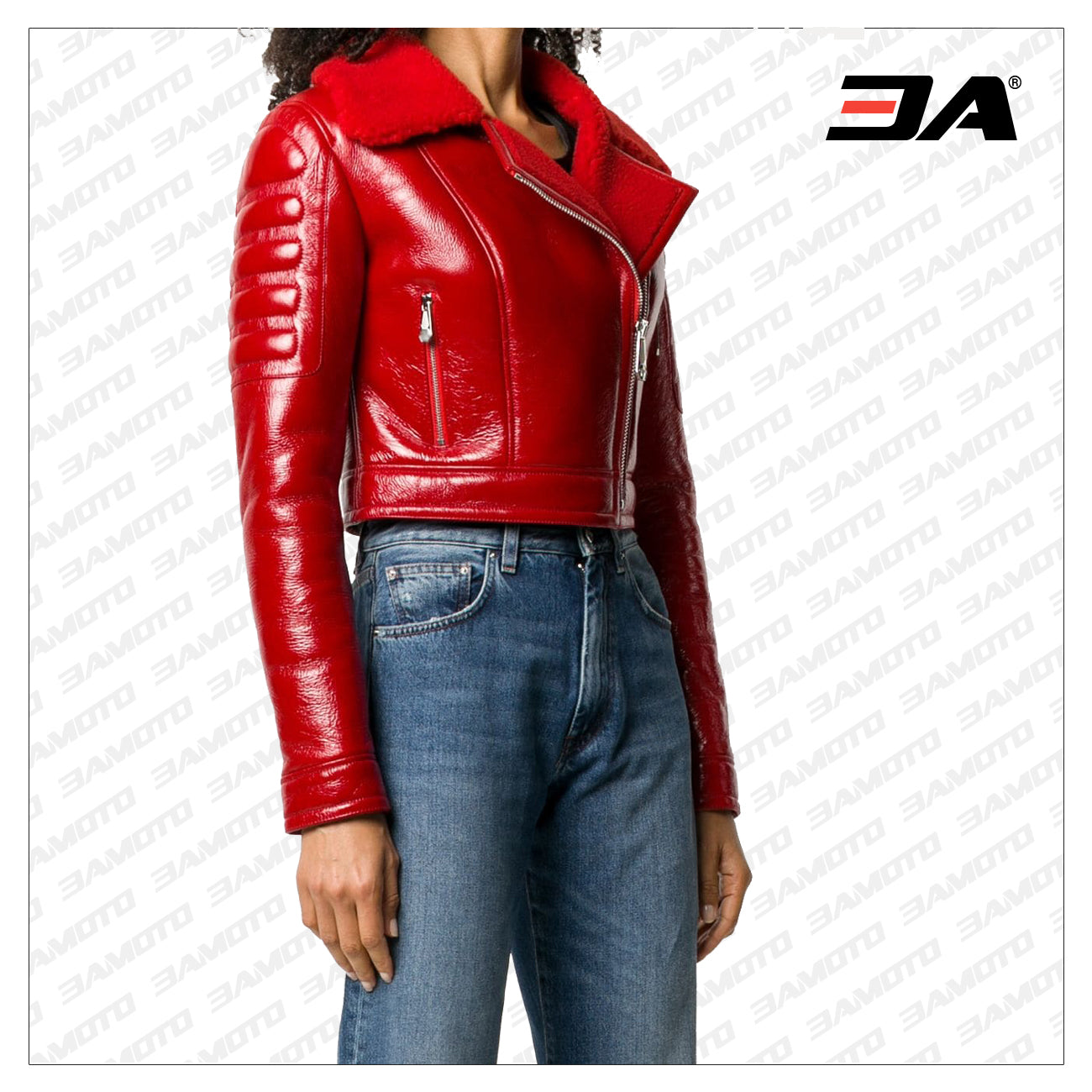 Red Leather Biker Jacket