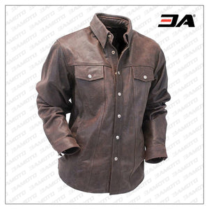 Rich Brown Leather Shirt Jean Style