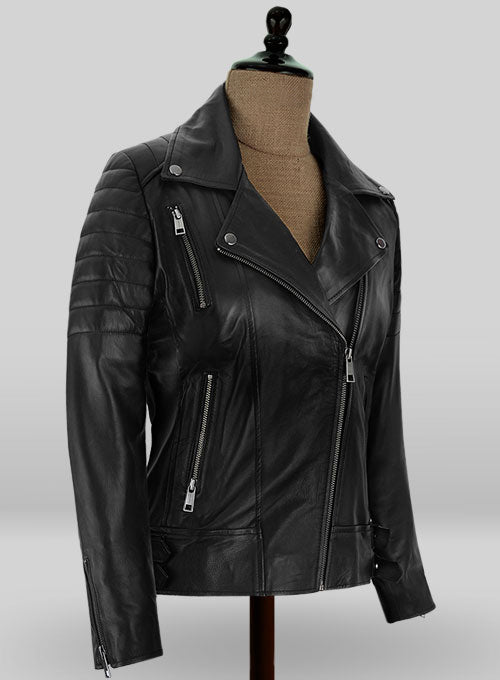 black leather jacket for women