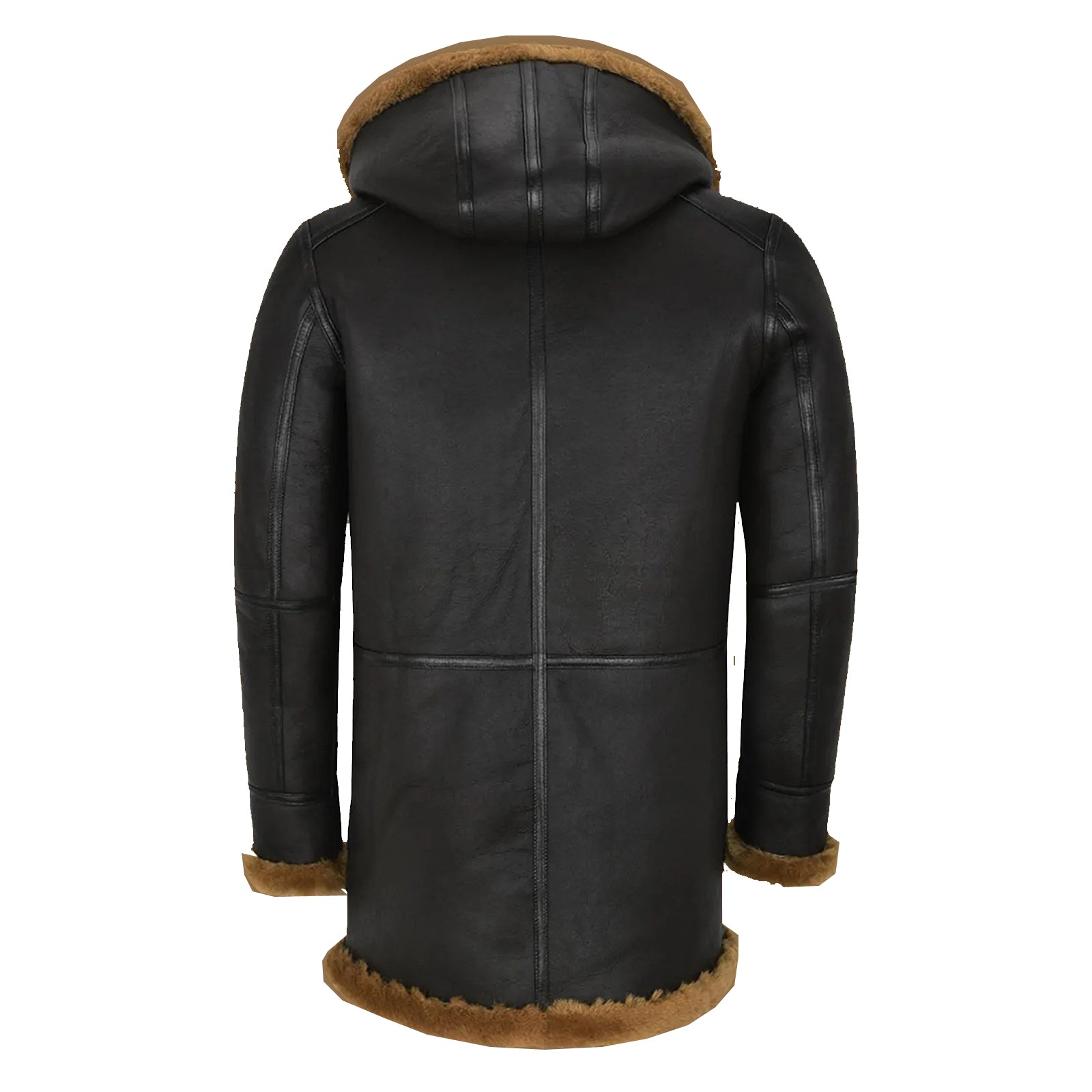 shearling fur coat with hood