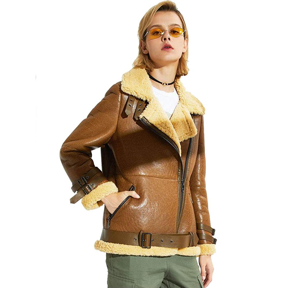 Sheepskin flying jacket on sale women's