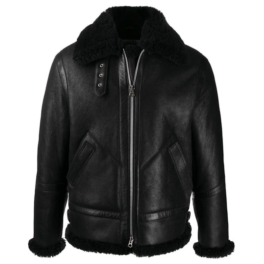 shearling leather aviator jacket - 3amoto shop