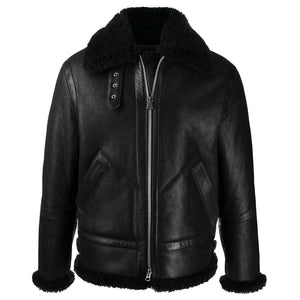 shearling leather aviator jacket