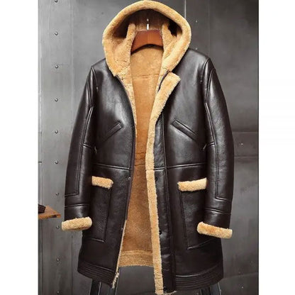 Hooded Shearling Coat