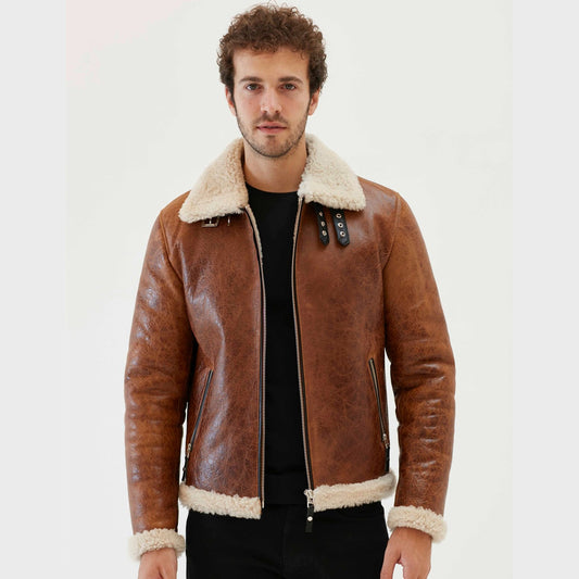 shearling leather jacket - Fashion Leather Jackets USA - 3AMOTO
