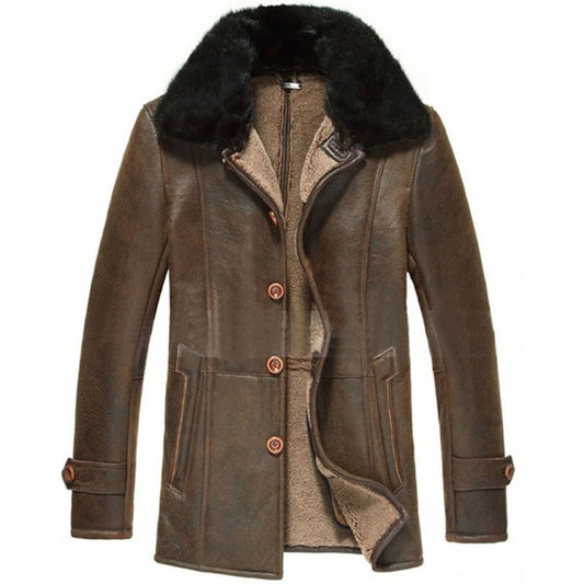 shearling sheepskin coat - Fashion Leather Jackets USA - 3AMOTO