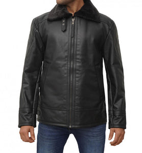 shearling jacket black