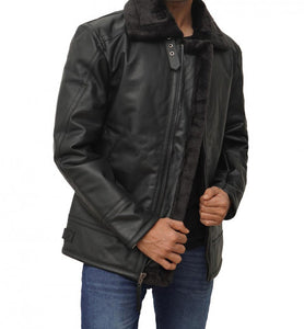 shearling lined leather jacket mens