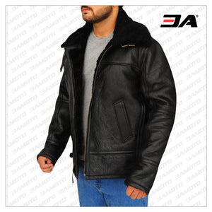 sheepskin bomber leather jacket