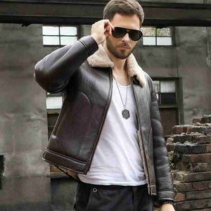 sheepskin leather jacket