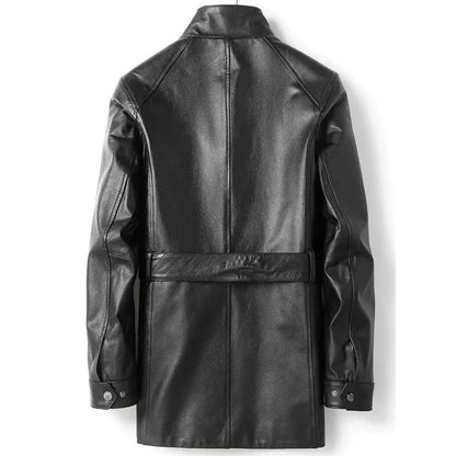 Sheriff Leather Trench Coat Back