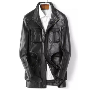 Sheriff Leather Trench Coat