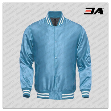 Varsity Jacket Baseball Letterman Bomber School Collage Royal Blue Wool and  Genuine Green Leather Sleeves at  Men’s Clothing store