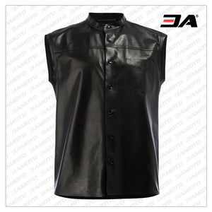 Soldier Sleeveless Leather Shirt