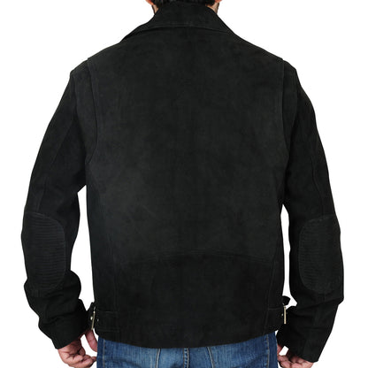 snap tab leather jacket