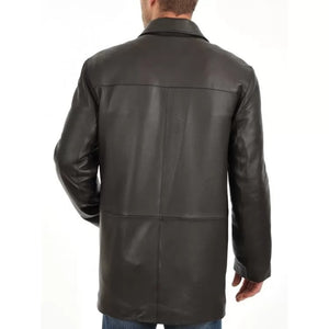 soft lambskin mens leather car coat
