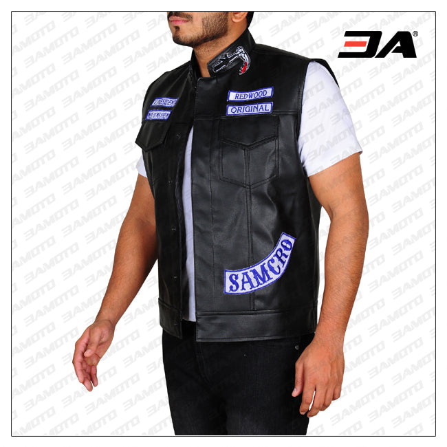 sons of anarchy black men vest