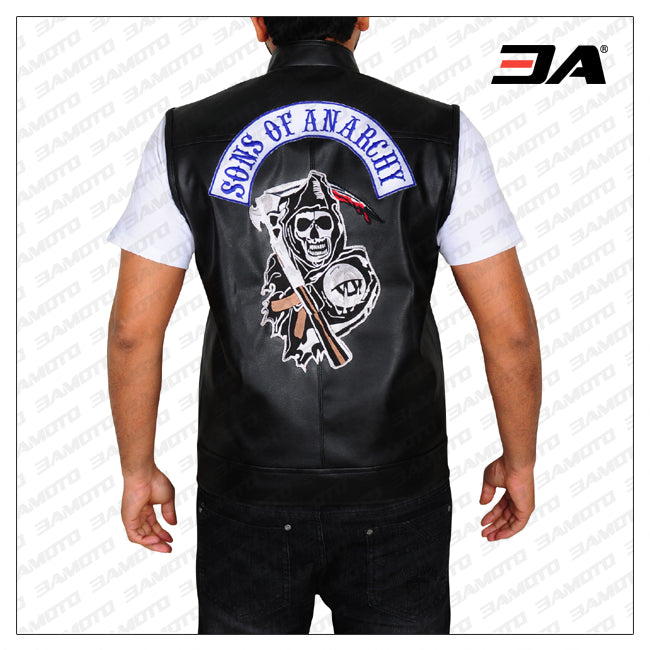 sons of anarchy vest in black