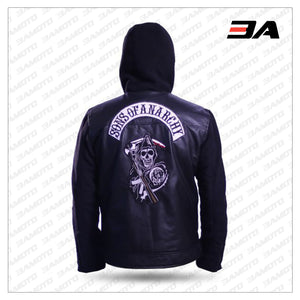 SAMCRO Sons Of Anarchy Zip Up Hoodie Faux Leather