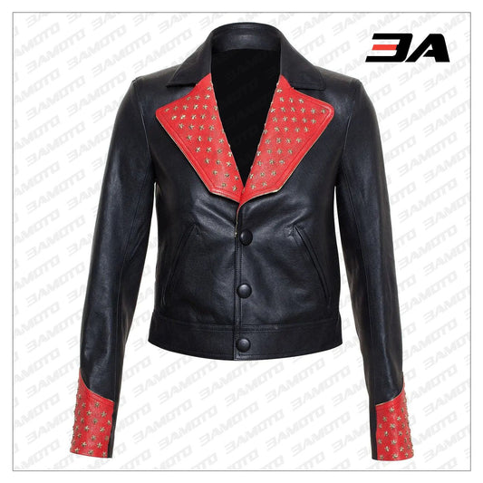 Studded Biker Leather Jacket - 3A MOTO LEATHER - Fashion Leather Jackets USA - 3AMOTO