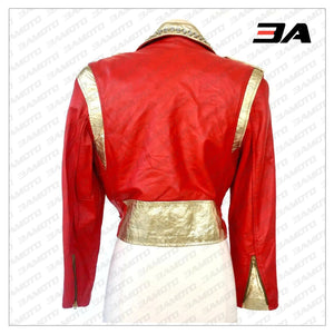 Studded Crystal Embellished Vintage Leather Jacket - 3A MOTO LEATHER