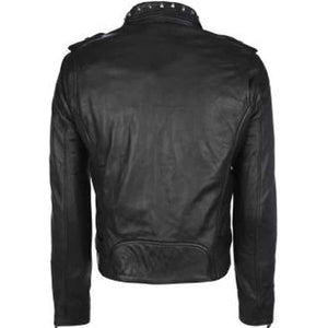 studded leather jacket black