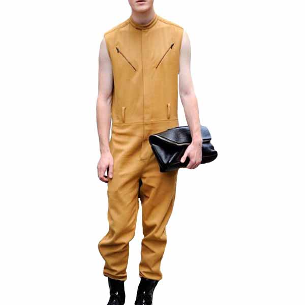 Stunning Style Men Leather Jumpsuit