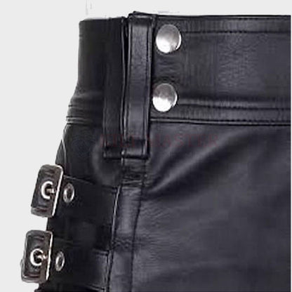stylish leather kilt for men buckle