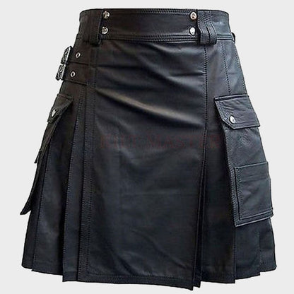 Fetish Leather Kilt Black