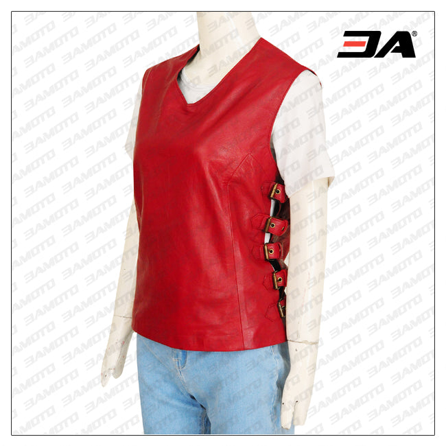 Trending Women Maroon Leather Vest