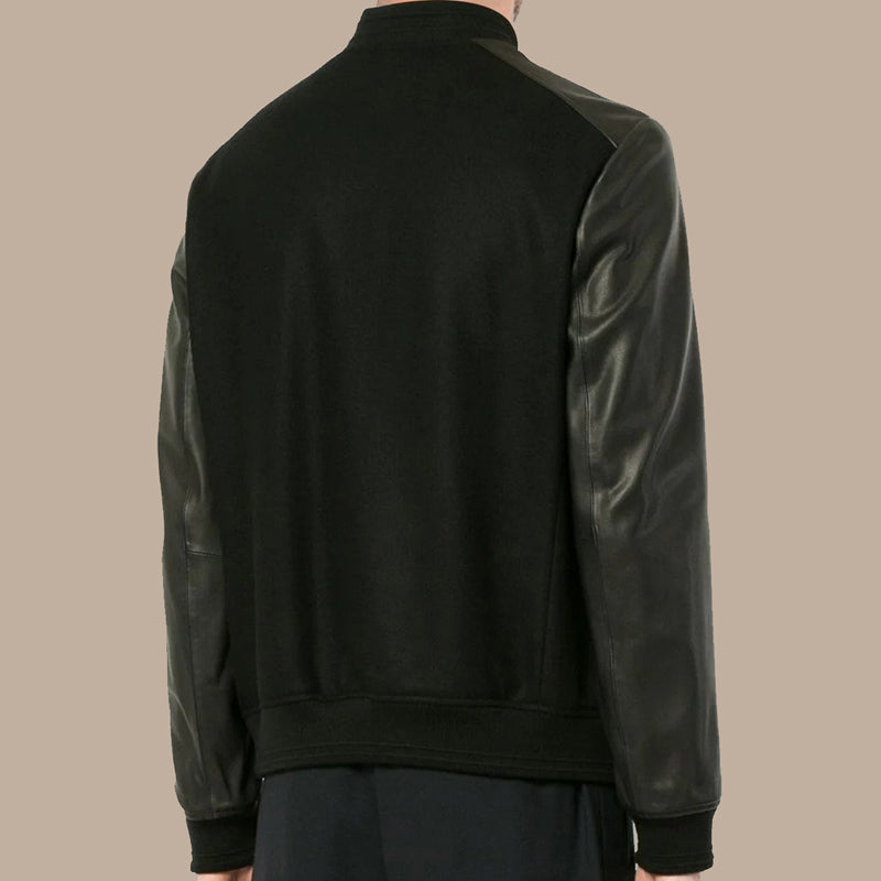 stylish men black bomber jacket