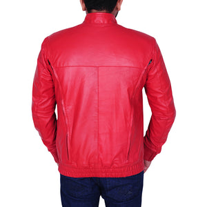 stylish red leather jacket