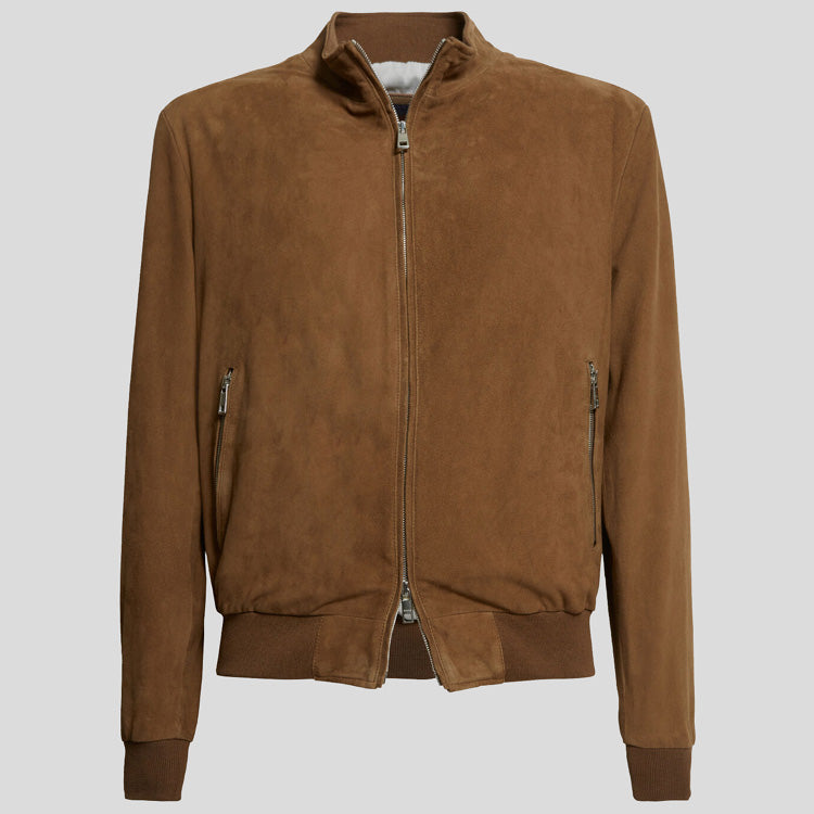 suede leather bomber jacket