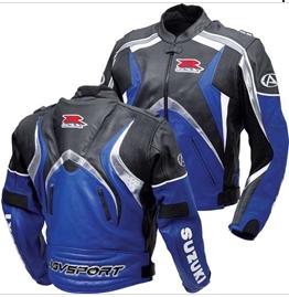 Suzuki Gsxr Motorcycle Leather Racing Blue Jacket - Fashion Leather Jackets USA - 3AMOTO