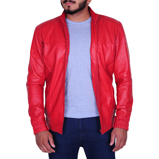 teen red leather jacket - 3amoto shop