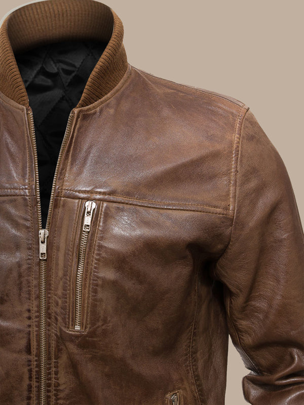 trending men brown bomber jacket