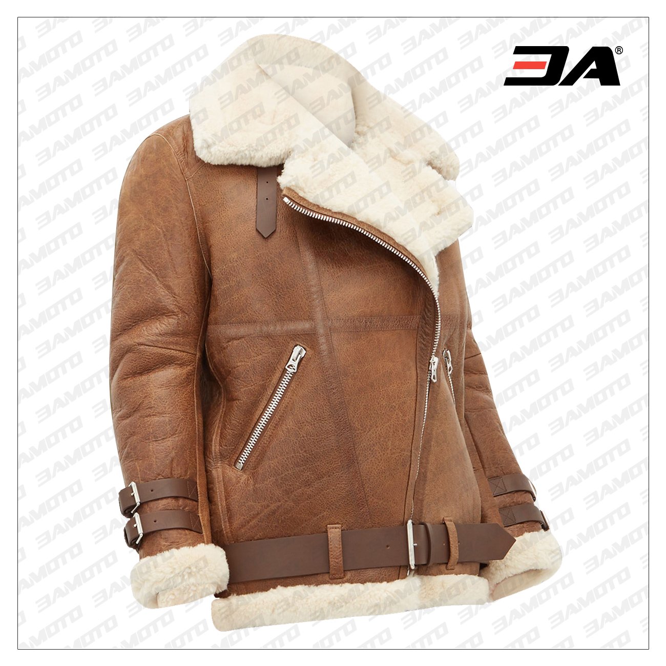 trending women brown shearling jacket